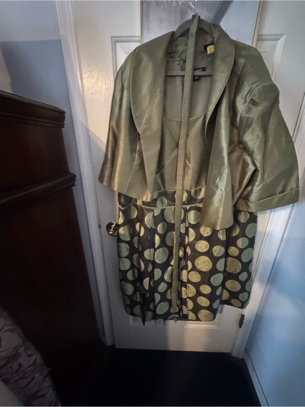 Shimmer Olive Green Dress & Jacket Set by Alex Evenings size 22W
